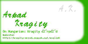 arpad kragity business card